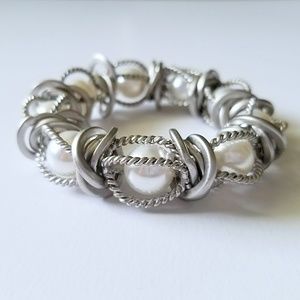 Faux Pearl Statement Bracelet